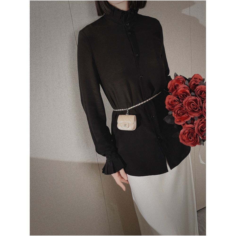 Dreaming of Victoria 2 layers of silk 2 layers of lace court lazy French retro white shirt mulberry silk P0813 image 3