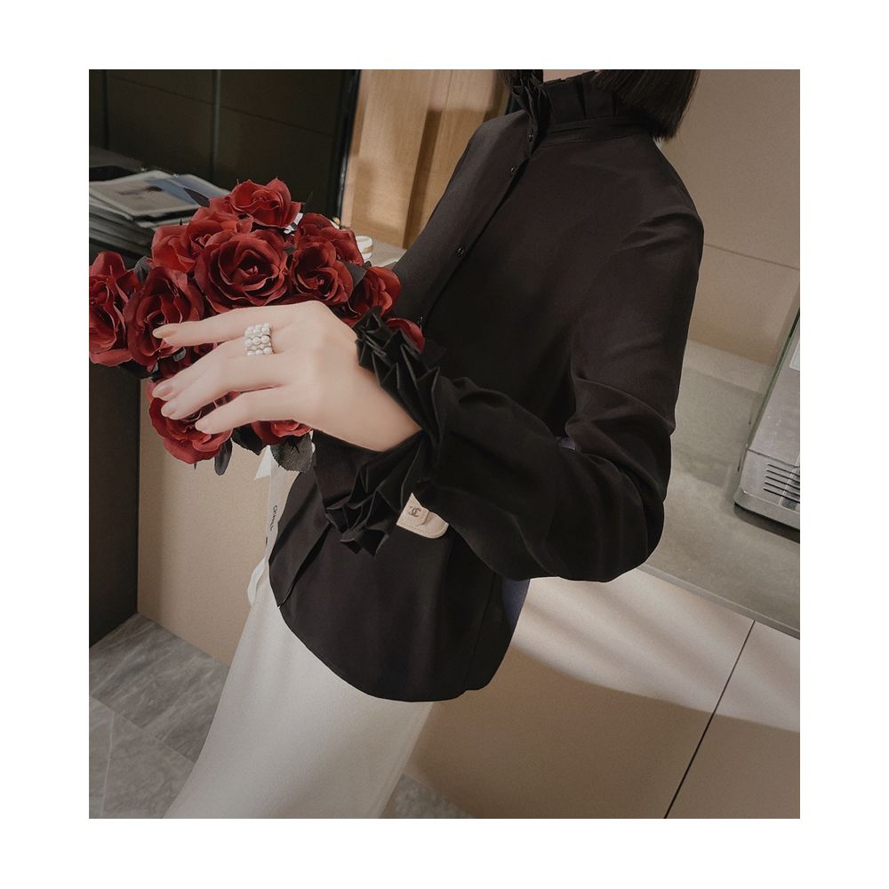 Dreaming of Victoria 2 layers of silk 2 layers of lace court lazy French retro white shirt mulberry silk P0813 image 14