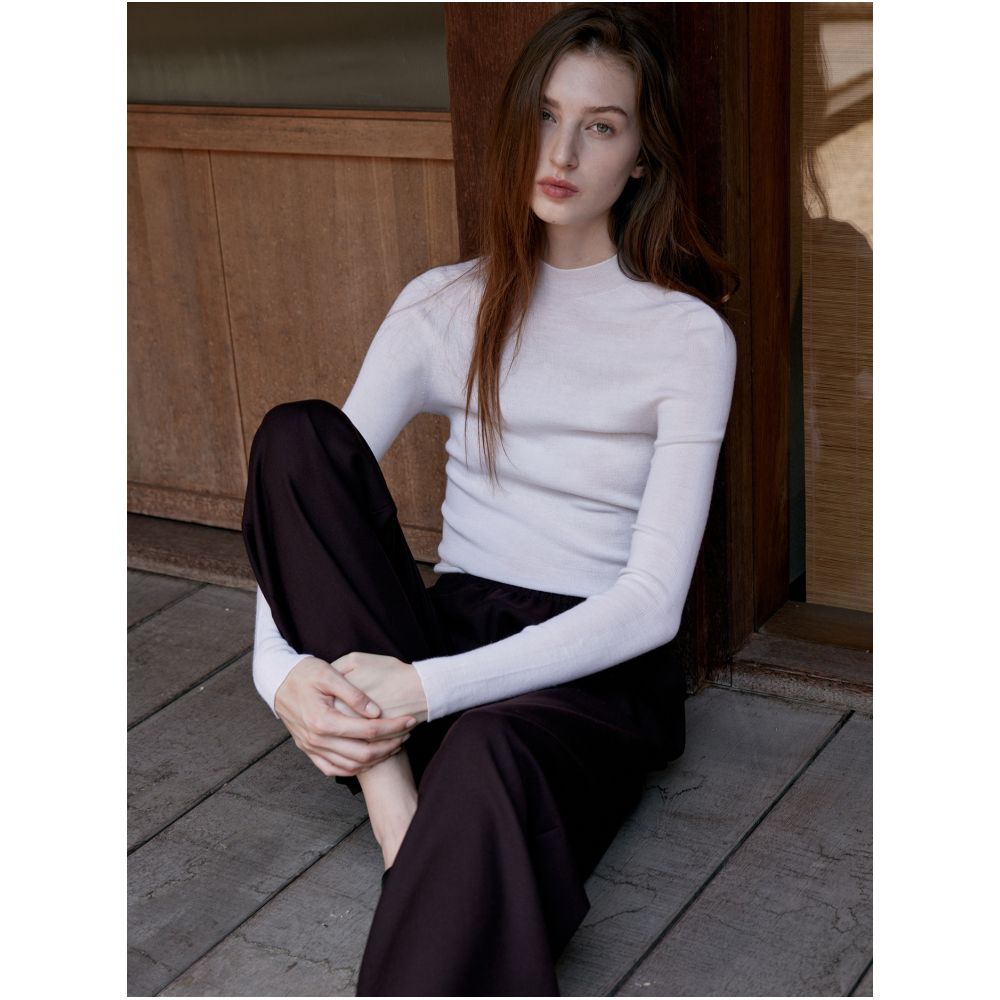 Commuse memory finely spun JI fine all wool Yangtze yarn seamless integrated semi high neck base sweater image 3