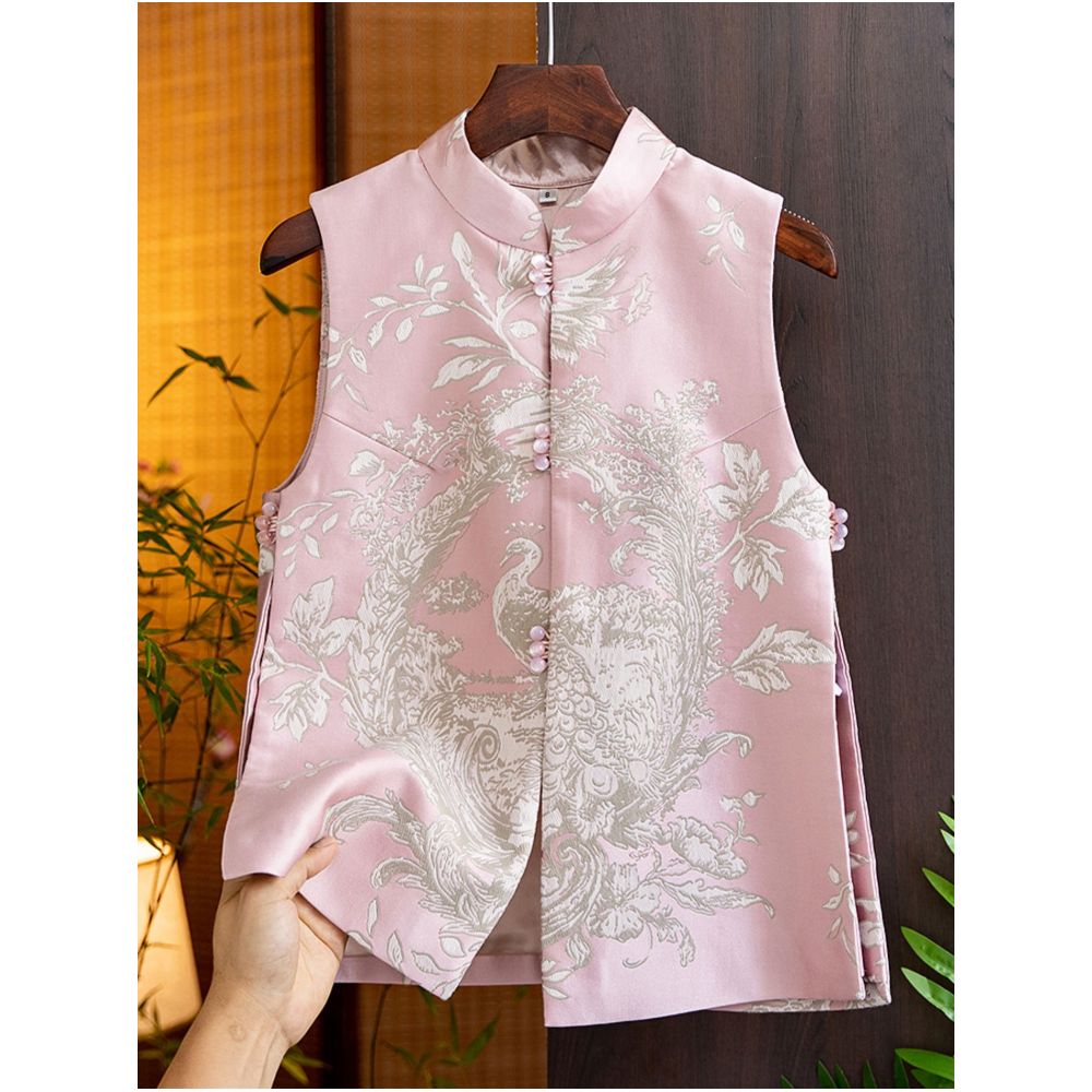 Tang style women s clothing 2025 autumn new collection retro improved Chinese style new Chinese style vest jacquard qipao top vest vest vest image 0