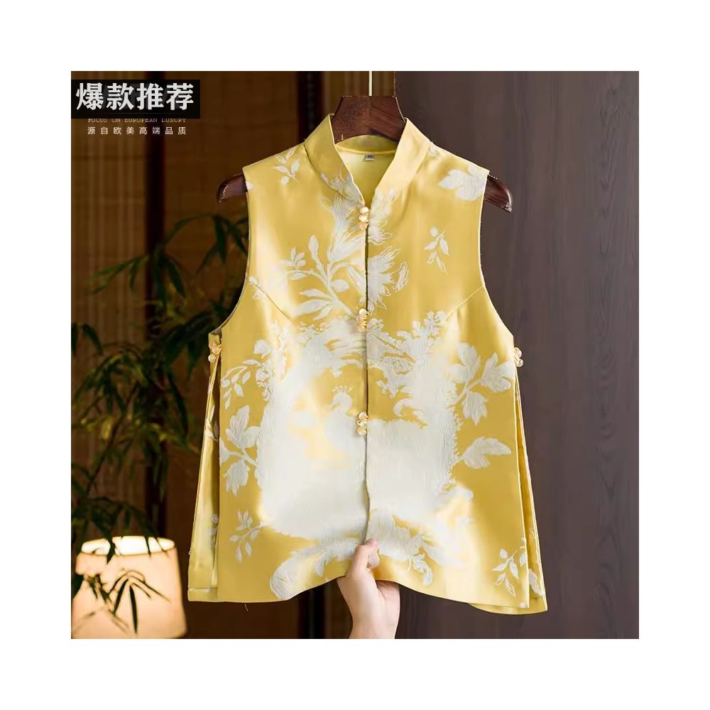 Tang style women s clothing 2025 autumn new collection retro improved Chinese style new Chinese style vest jacquard qipao top vest vest vest image 2