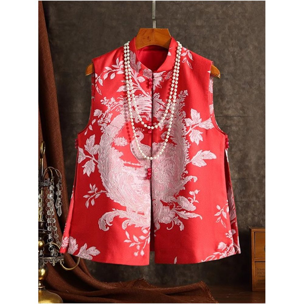 Tang style women s clothing 2025 autumn new collection retro improved Chinese style new Chinese style vest jacquard qipao top vest vest vest image 18