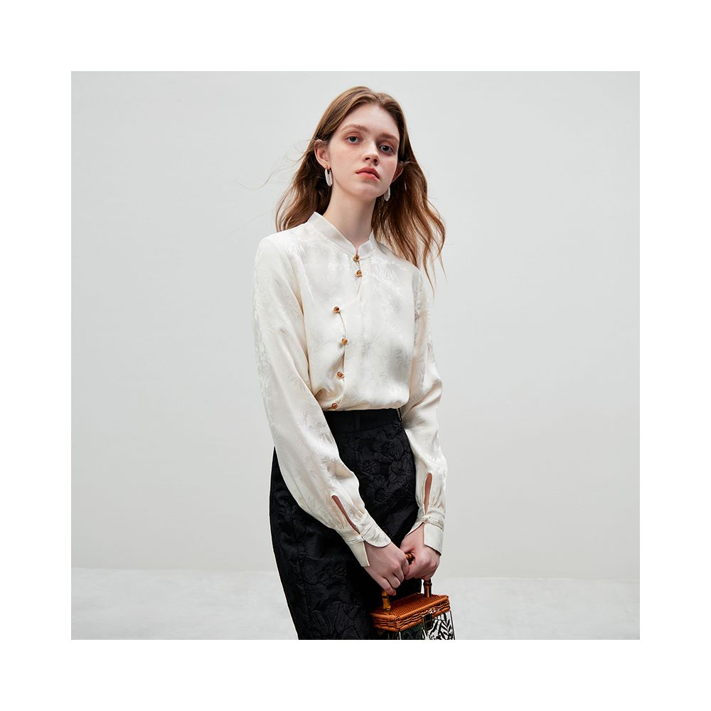 Fan Silan Qingfeng Zhuying New Chinese style horse face skirt top women s spring and autumn outfit light Chinese style vinegar shirt 3448 image 10