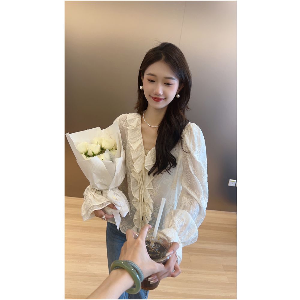 Qiqijia Rice White Lotus Leaf Collar Strap Three Dimensional Embroidered Top 2024 Autumn New Chinese Embroidered Top for Women image 22
