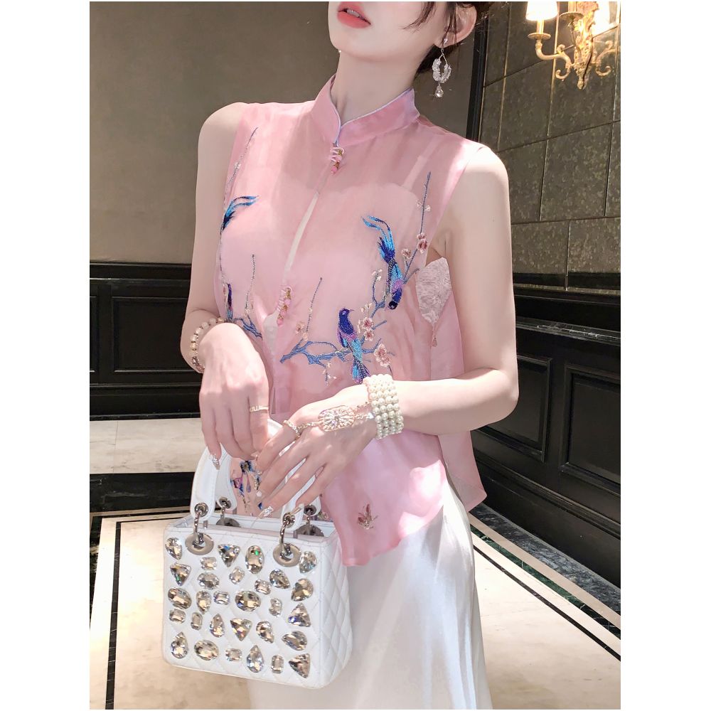 Broken code picking up leaks Yu Xiaoxiao likes to climb onto the branches heavy weight new Chinese style mulberry silk jacket 2025 new style image 22