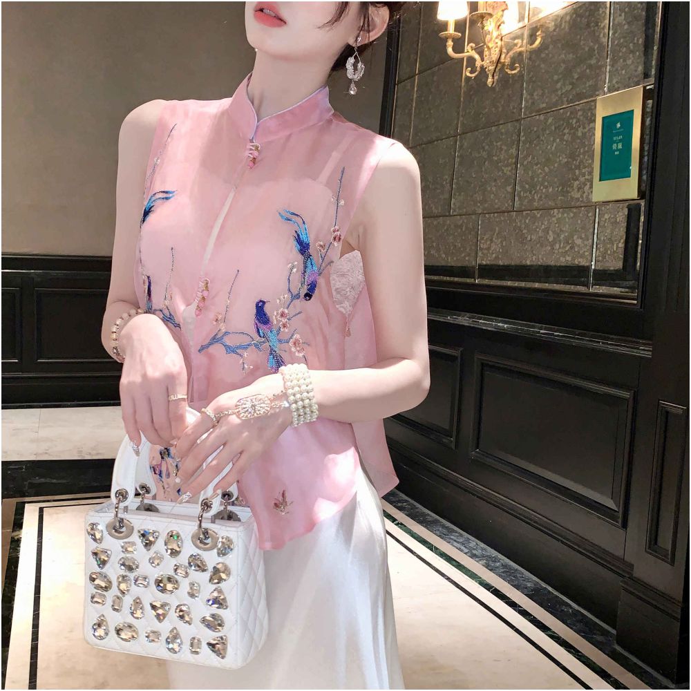Broken code picking up leaks Yu Xiaoxiao likes to climb onto the branches heavy weight new Chinese style mulberry silk jacket 2025 new style image 30