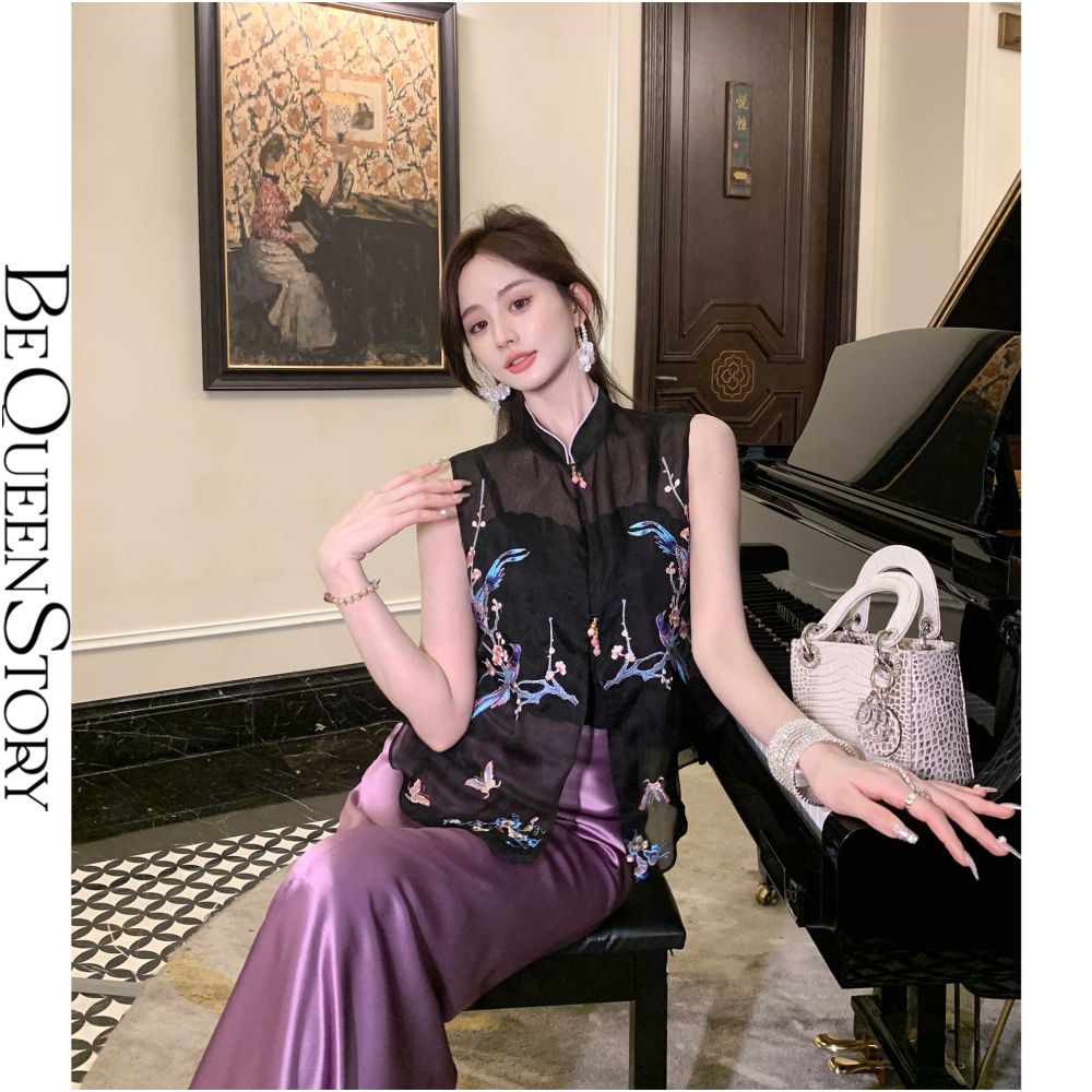 Broken code picking up leaks Yu Xiaoxiao likes to climb onto the branches heavy weight new Chinese style mulberry silk jacket 2025 new style image 2