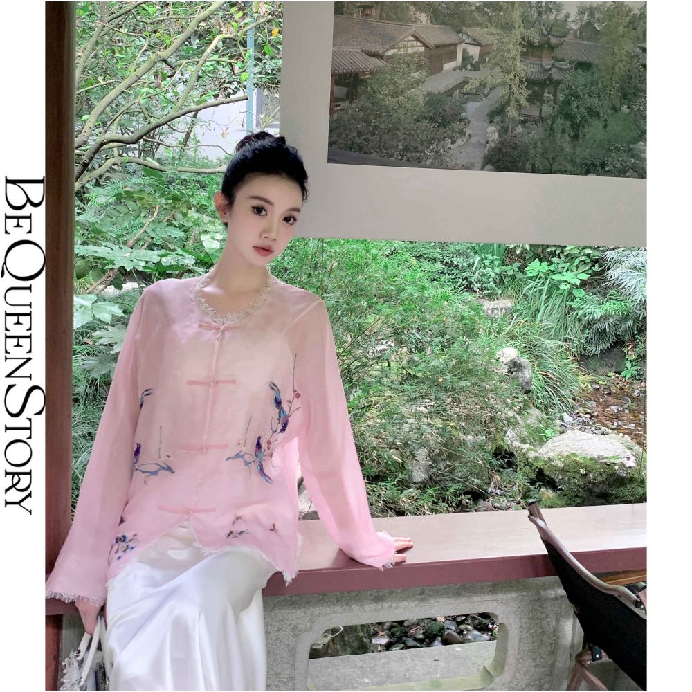Broken code picking up leaks Yu Xiaoxiao likes to climb onto the branches heavy weight new Chinese style mulberry silk jacket 2025 new style image 12