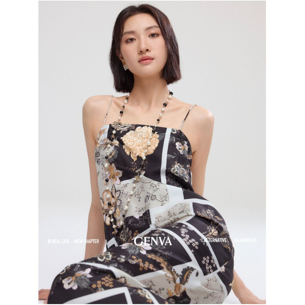 MR 99 Flower Shadow Floating World Picture Exclusive National Gift 6A Grade Silk Tulip Twill Air Pants Skirts image 4