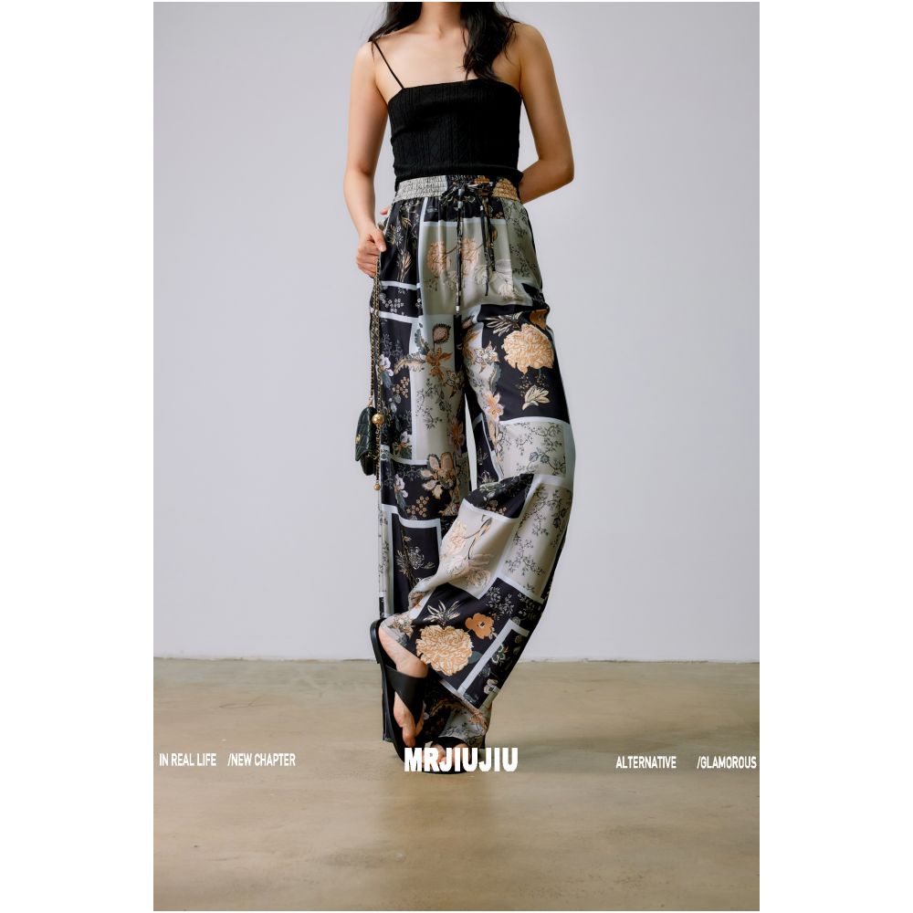 MR 99 Flower Shadow Floating World Picture Exclusive National Gift 6A Grade Silk Tulip Twill Air Pants Skirts image 10