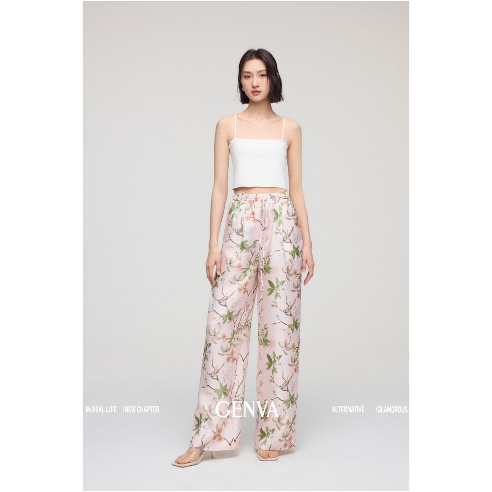 MR 99 Flower Shadow Floating World Picture Exclusive National Gift 6A Grade Silk Tulip Twill Air Pants Skirts image 34
