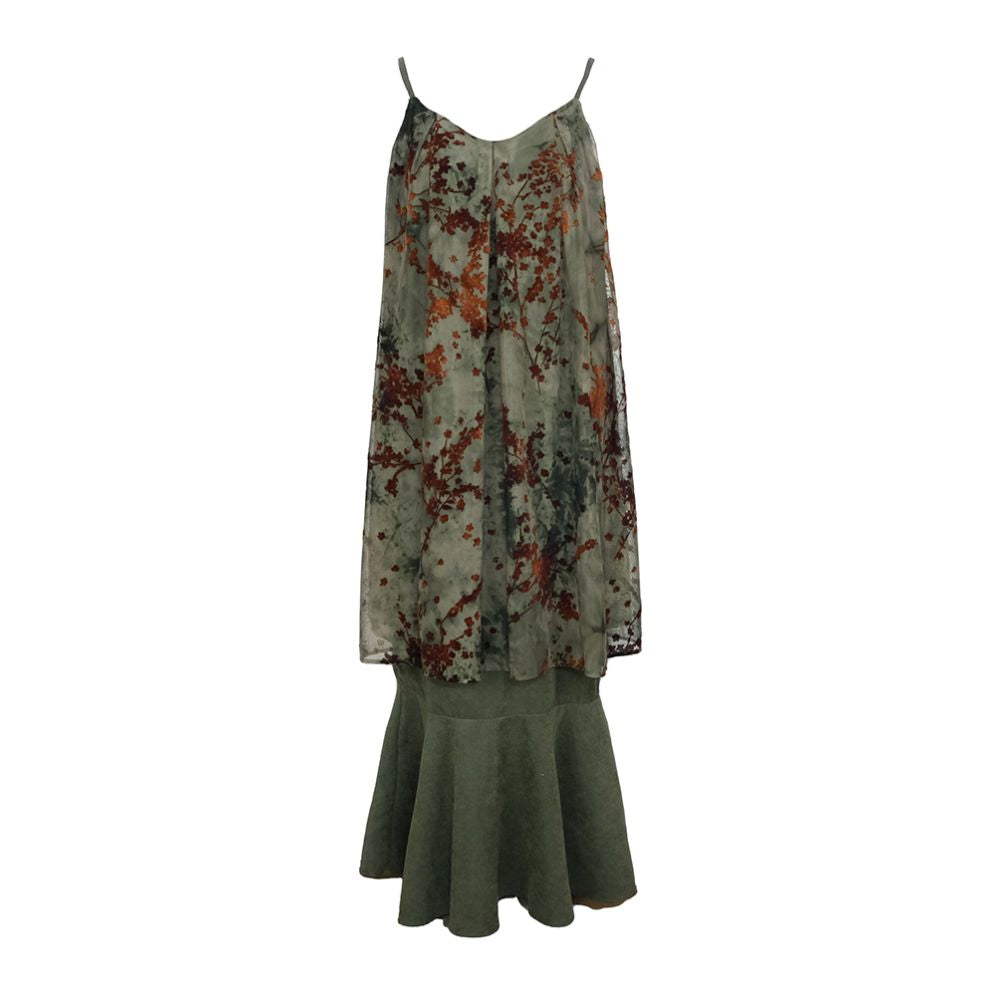 Yang Er s Dream Original New Chinese Green Plush Splicing Fish Tail Dress 2025 Women s Summer Strap Skirt Long Skirt image 5