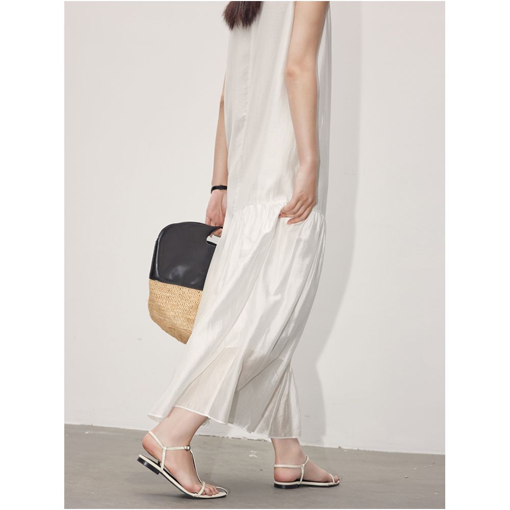 Goddess Fan style fishtail skirt 2025 summer new item high end and elegant temperament small round neck dress image 2