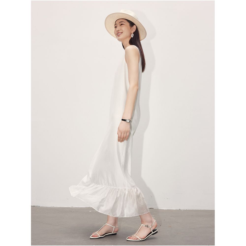 Goddess Fan style fishtail skirt 2025 summer new item high end and elegant temperament small round neck dress image 3