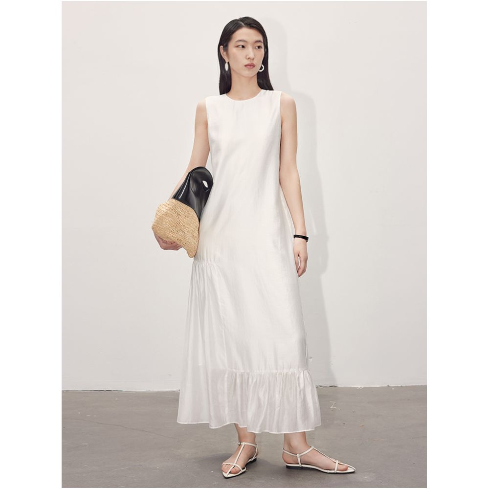 Goddess Fan style fishtail skirt 2025 summer new item high end and elegant temperament small round neck dress image 5