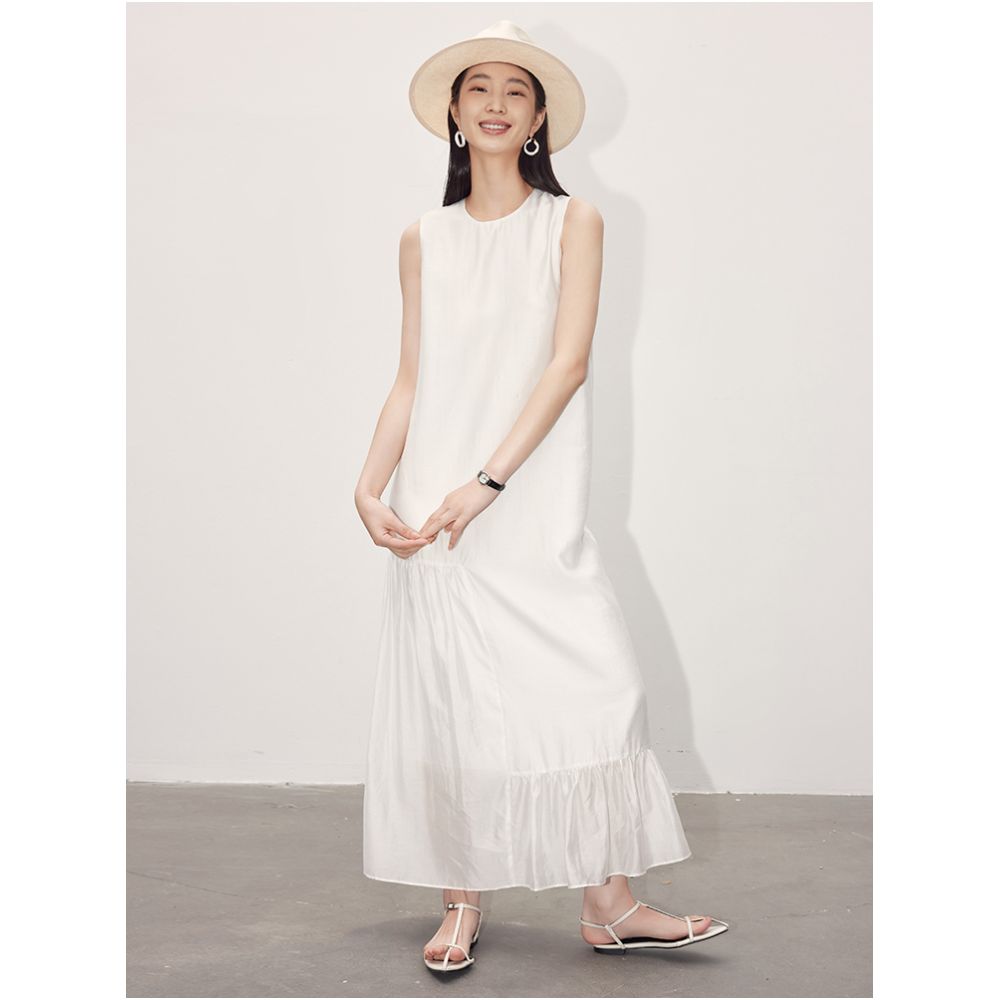 Goddess Fan style fishtail skirt 2025 summer new item high end and elegant temperament small round neck dress image 0