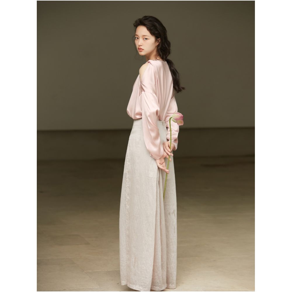 19mm stretch satin silk three dimensional style shirt suitable for daily wear image 3
