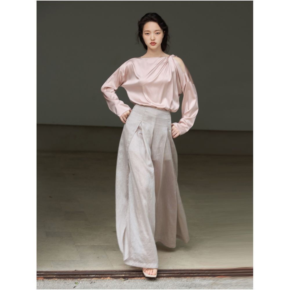 19mm stretch satin silk three dimensional style shirt suitable for daily wear image 4