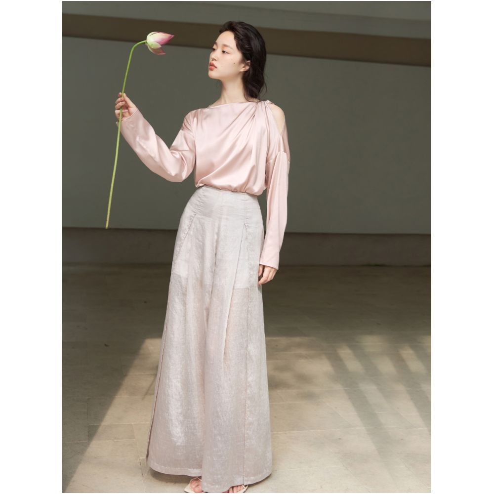 19mm stretch satin silk three dimensional style shirt suitable for daily wear image 5