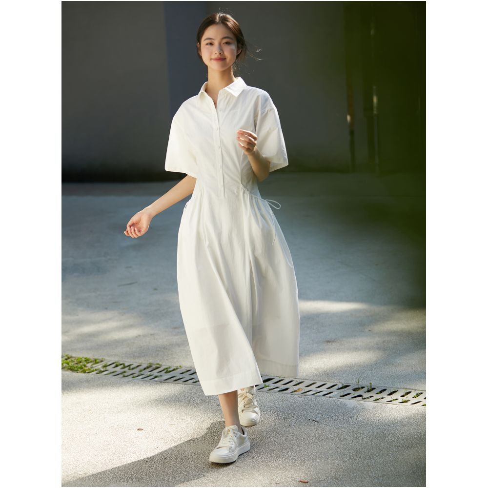 The clean and neat lining skirt with drawstring design is suitable for multiple occasions image 2