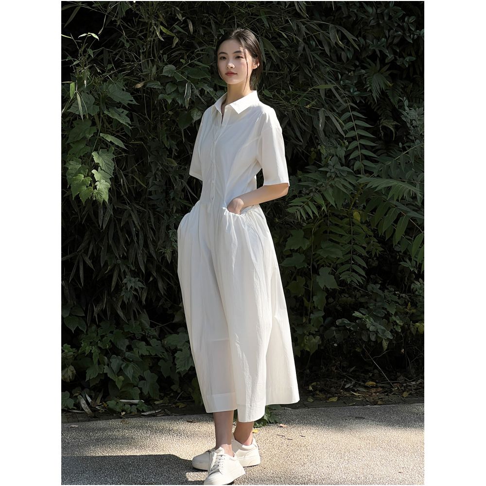 The clean and neat lining skirt with drawstring design is suitable for multiple occasions image 5