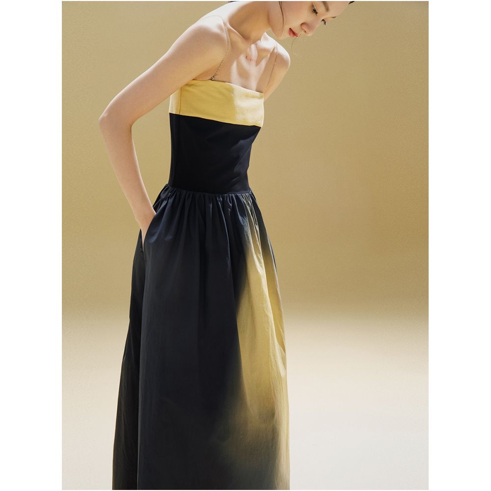 MURURMI Designer Brand Paper Cotton Printed Chest Wrapped Strap Skirt with Temperament and Open Collarbone Dress image 5
