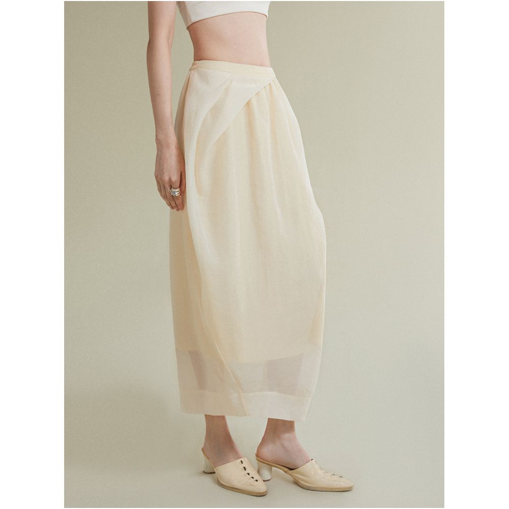 MURURMI Designer Brand Skirt Half Skirt Double Bottom pleated Half Skirt image 3