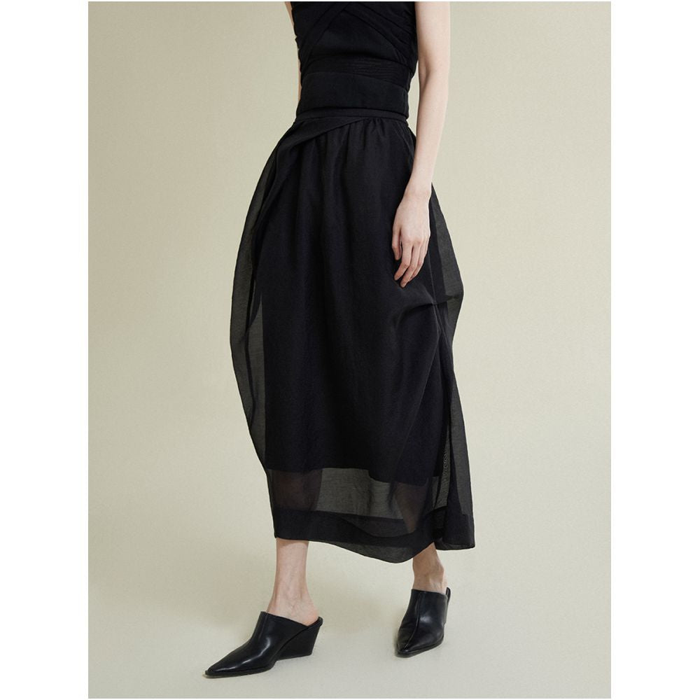 MURURMI Designer Brand Skirt Half Skirt Double Bottom pleated Half Skirt image 0