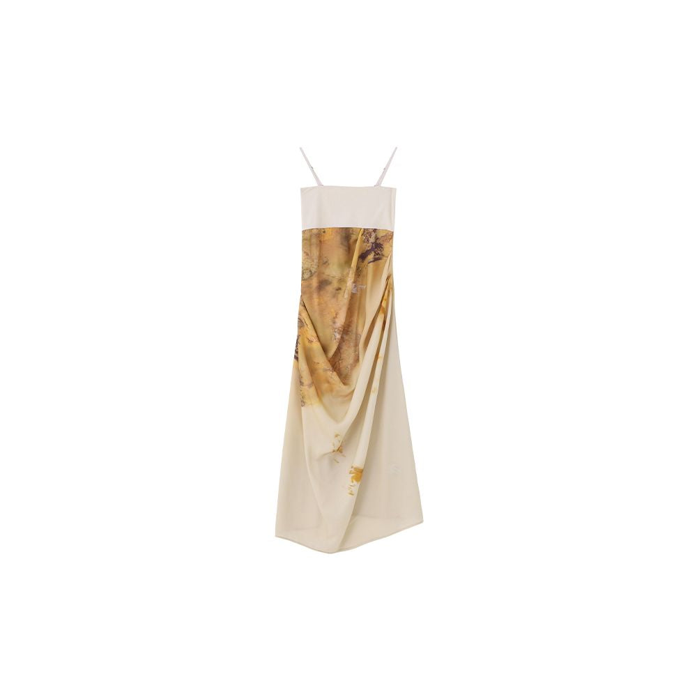 MURURMI Designer Brand Knitted Splicing Waist Hanging Ink Printed Strap Dress image 15