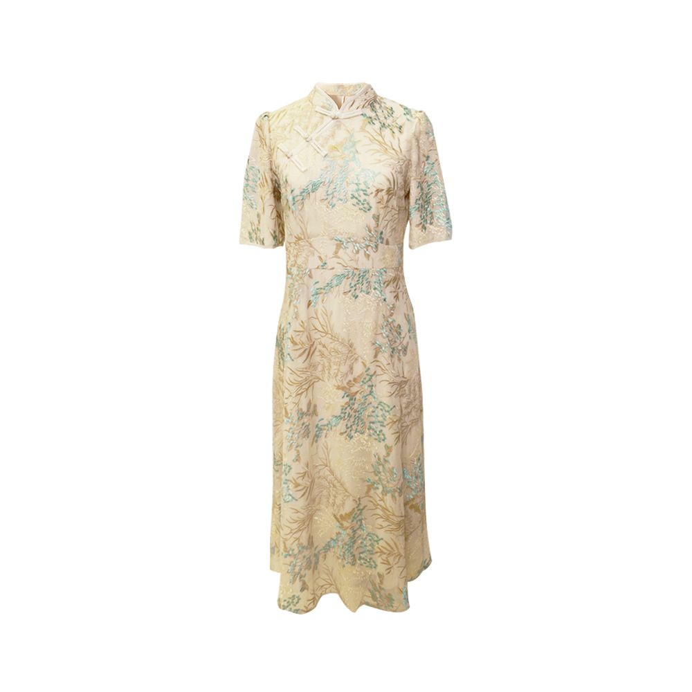 Spring Festival Gala Same Store Hua Mu Shen Chinese Style Qipao Improved Edition Dress Embroidered Silk Dress Dress Dress image 16