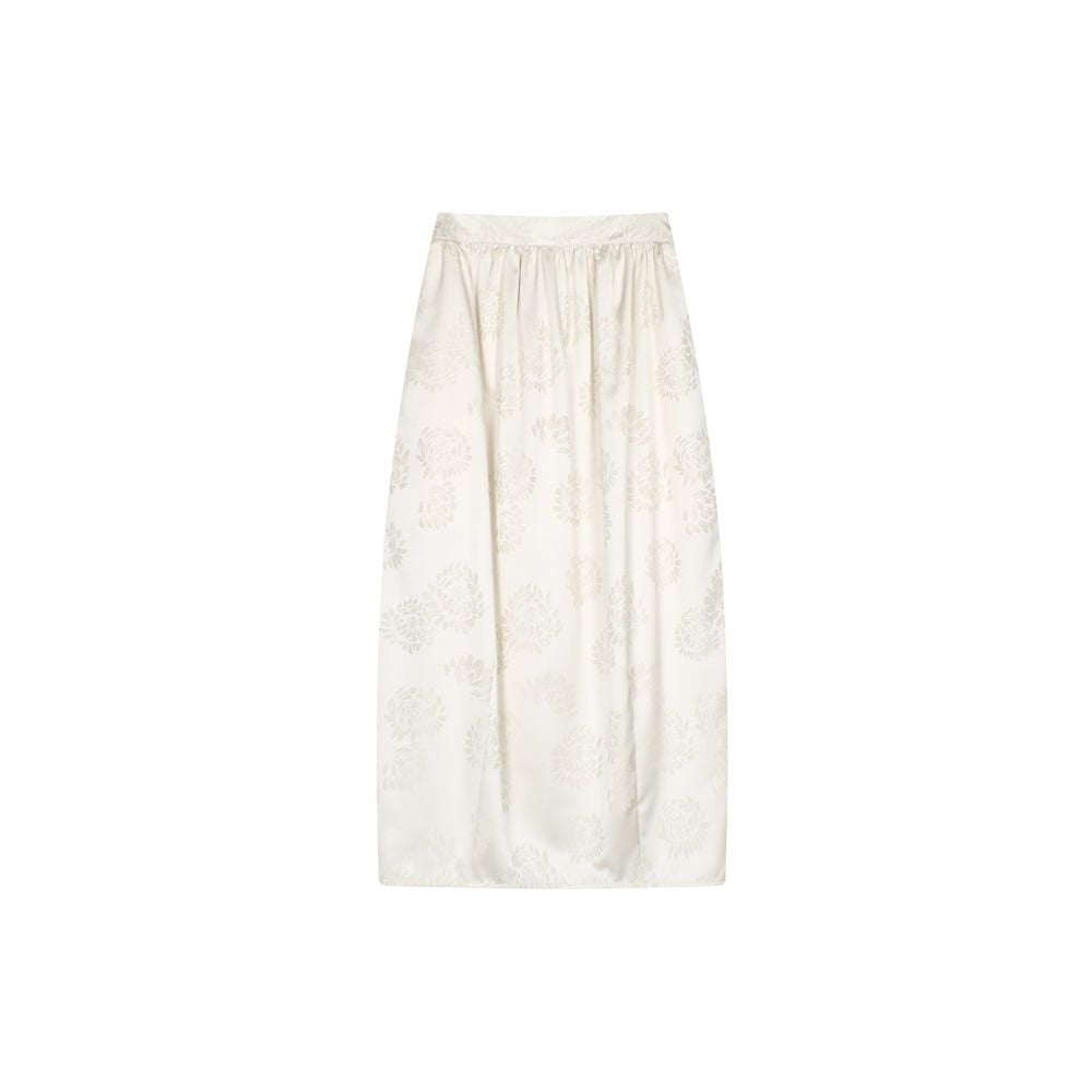 Ruyi Lianyun Tongxia Jacquard Half length Skirt for Women Retro New Chinese Light National Style Wide Waist Split Flower Bud Skirt image 14