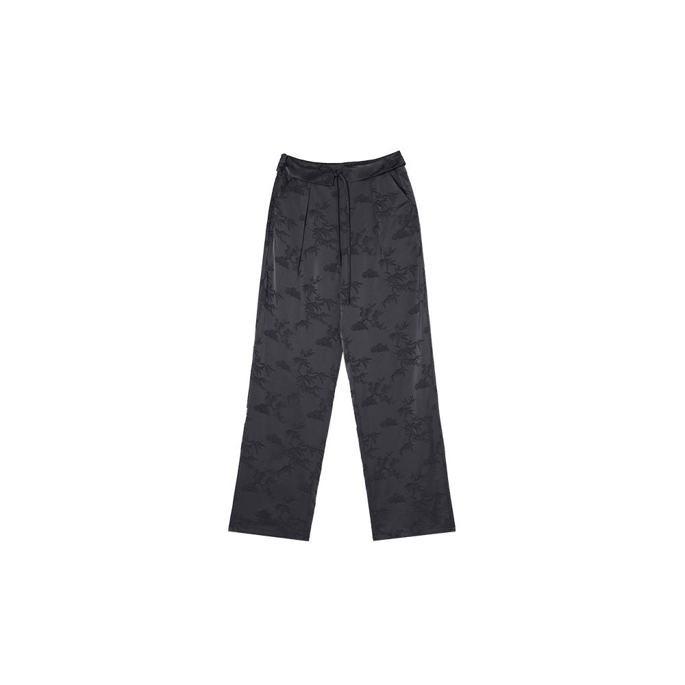 Ruyi Lianyun Spring Summer New Retro Chinese Casual Pants for Women Jacquard Lace Lotus Leaf Edge Slim and Long Pants image 7