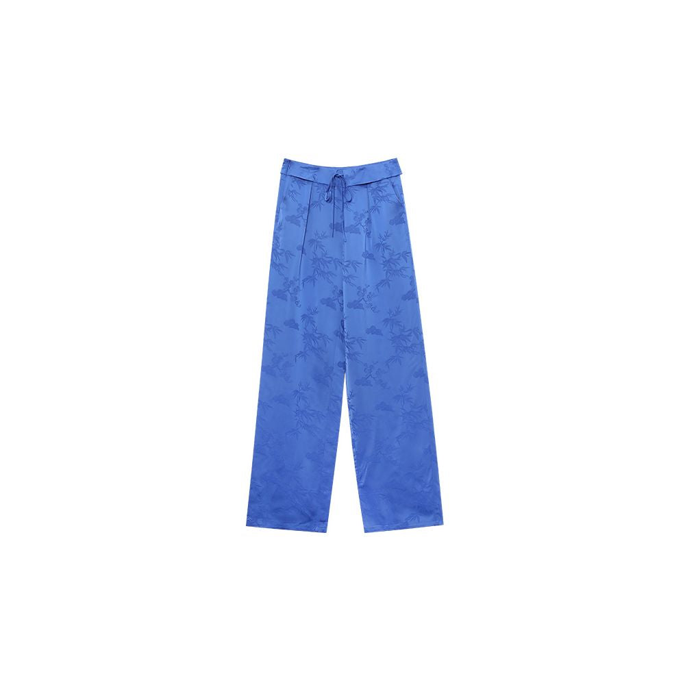 Ruyi Lianyun Spring Summer New Retro Chinese Casual Pants for Women Jacquard Lace Lotus Leaf Edge Slim and Long Pants image 29