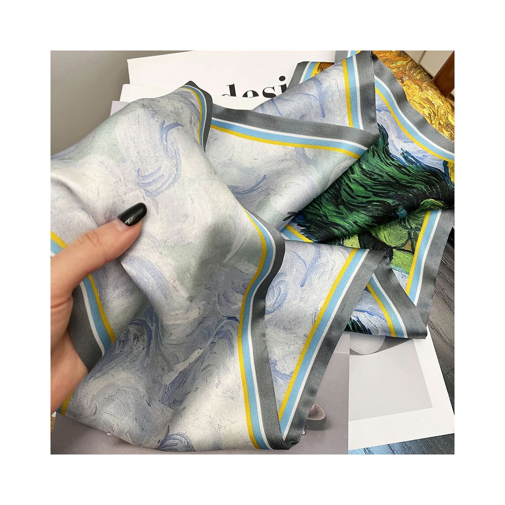 CKDH 100 mulberry silk silk scarf suitable for spring summer and autumn paired with a versatile shirt Green double sided long strip ribbon for women image 11