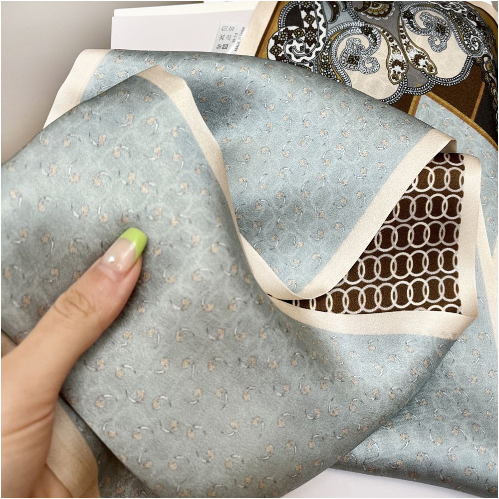 CKDH 100 mulberry silk silk scarf suitable for spring summer and autumn paired with a versatile shirt Green double sided long strip ribbon for women image 18