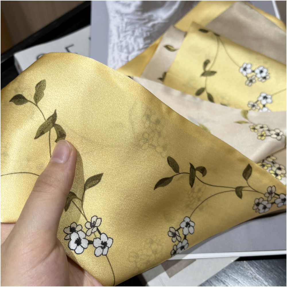 CKDH 100 mulberry silk silk scarf suitable for spring summer and autumn paired with a versatile shirt Green double sided long strip ribbon for women image 32