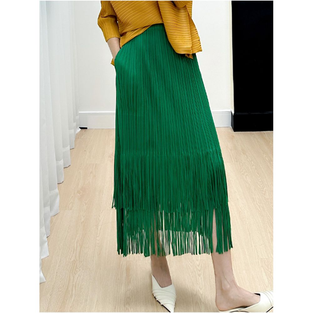 Homestay pleated foreign trade skirt children s 2025 summer new high end casual simple versatile slimming tassel skirt image 4