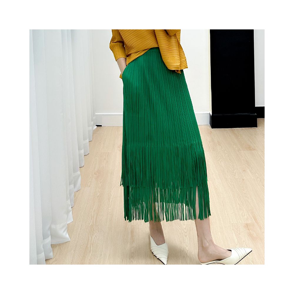 Homestay pleated foreign trade skirt children s 2025 summer new high end casual simple versatile slimming tassel skirt image 9