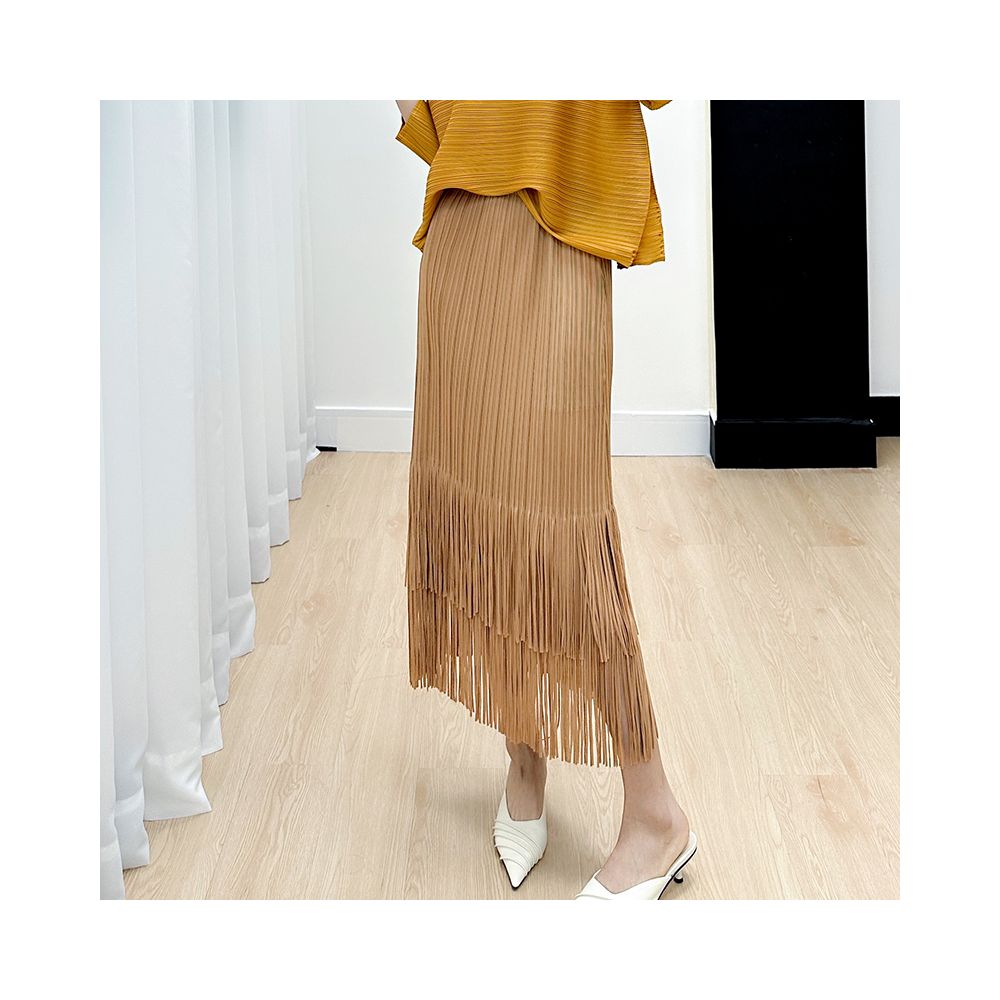 Homestay pleated foreign trade skirt children s 2025 summer new high end casual simple versatile slimming tassel skirt image 10
