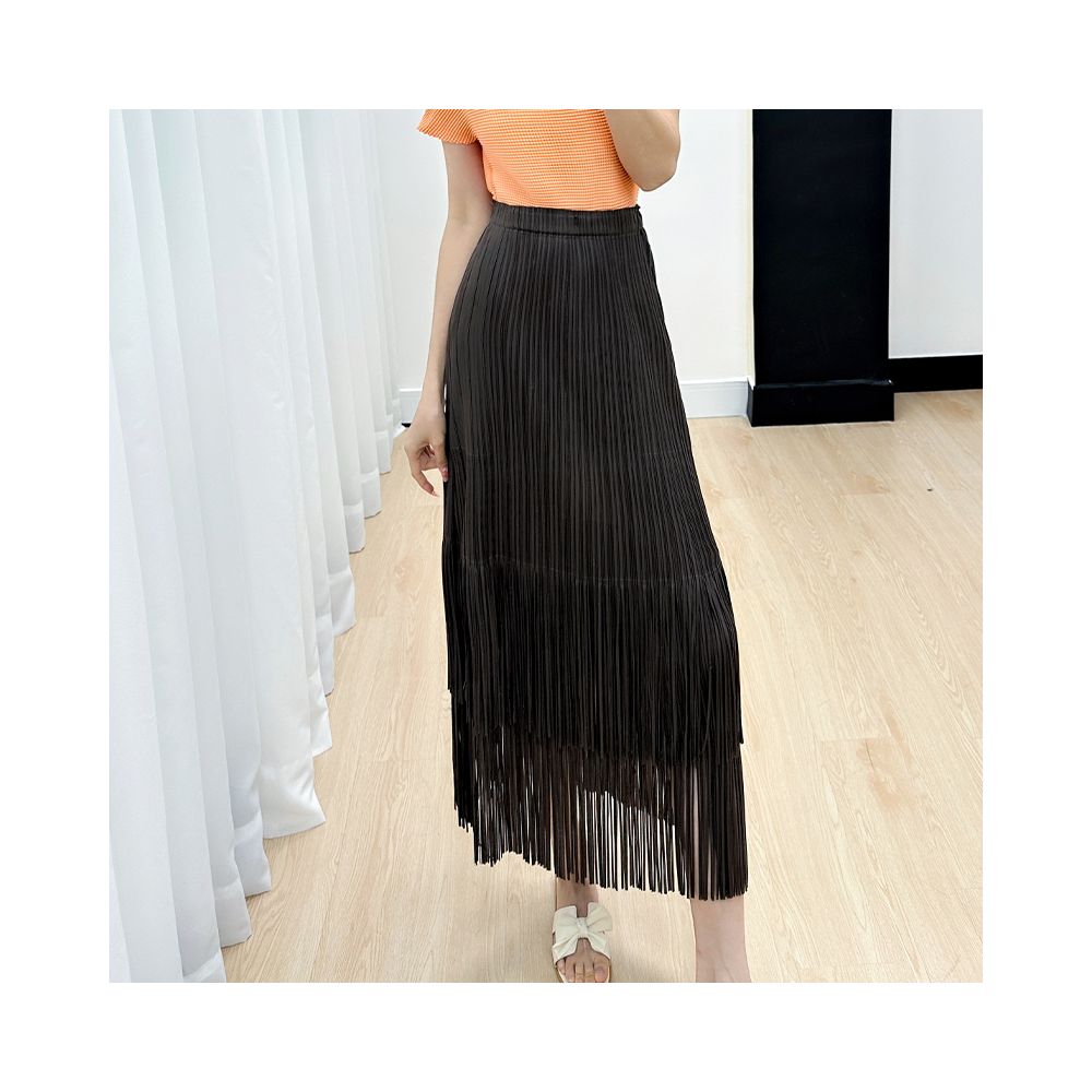Homestay pleated foreign trade skirt children s 2025 summer new high end casual simple versatile slimming tassel skirt image 15