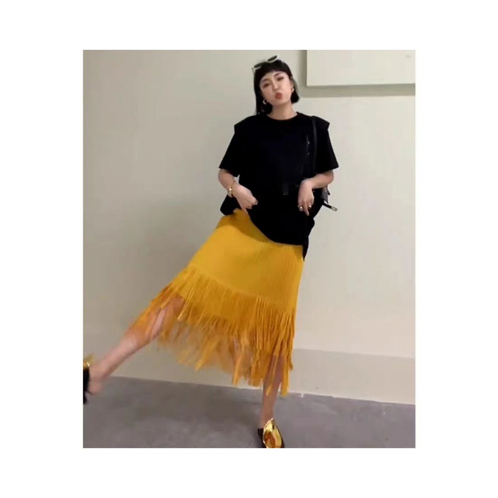 Homestay pleated foreign trade skirt children s 2025 summer new high end casual simple versatile slimming tassel skirt image 18
