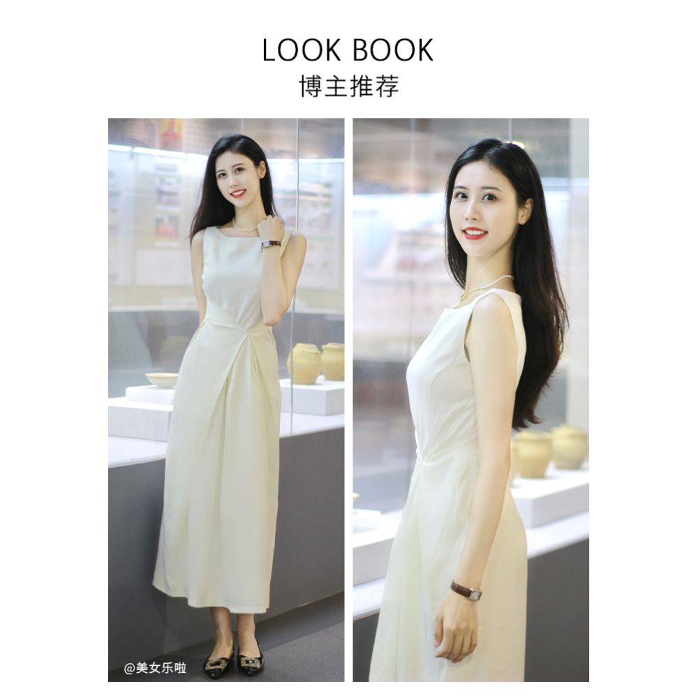 AEL bridesmaid certificate dress elegant sleeveless dress autumn summer 2025 new French texture dress women s annual meeting dress image 4