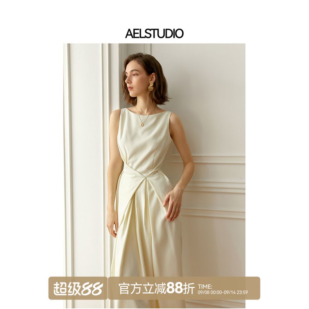 AEL bridesmaid certificate dress elegant sleeveless dress autumn summer 2025 new French texture dress women s annual meeting dress image 0