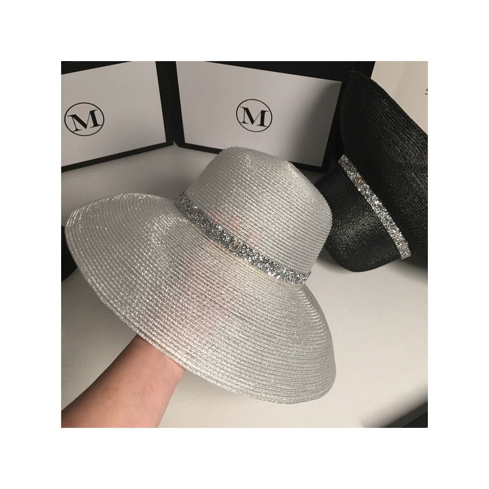 New Sunscreen Silver Wire Sunshade Hat for Women s Summer Trendy Versatile Foldable Straw Hat Summer Beach Travel Dome Fashion Hat image 1
