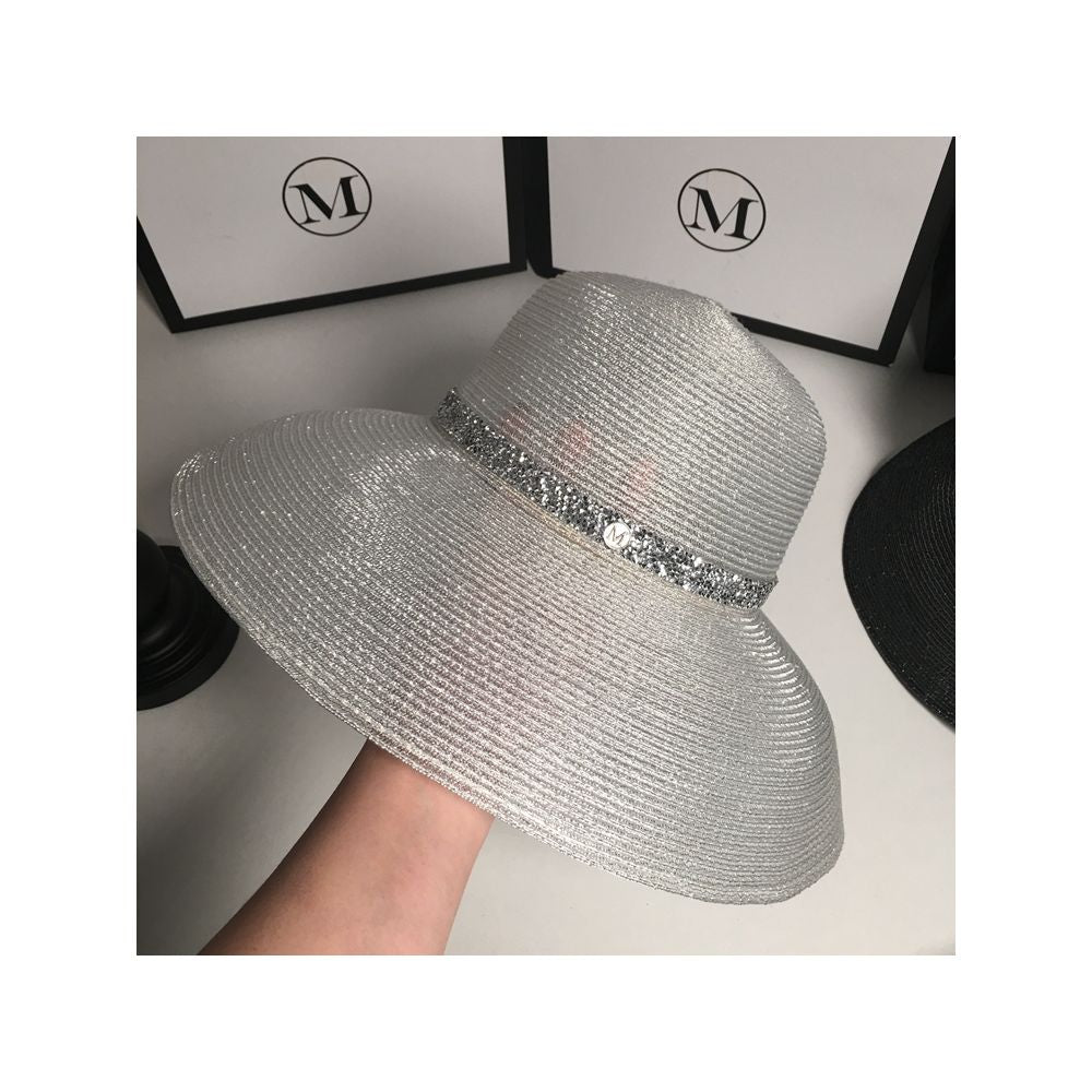 Asaya2160 : silk sun hat women's summer tide all-match foldable straw hat