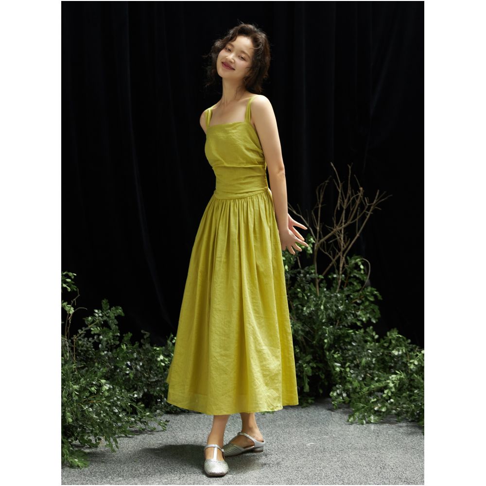April Day in the Human World White Hemp Cotton Set Retro Curved Waist Strap Skirt Small Lantern Sleeve Shirt for Women image 37