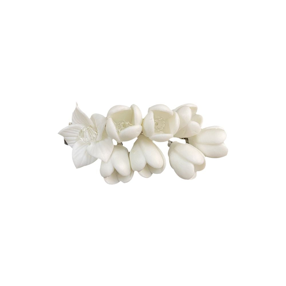 Wake up that jasmine super fairy French retro ceramic flower hair clip light luxury high end sense niche temperament edge clip image 6