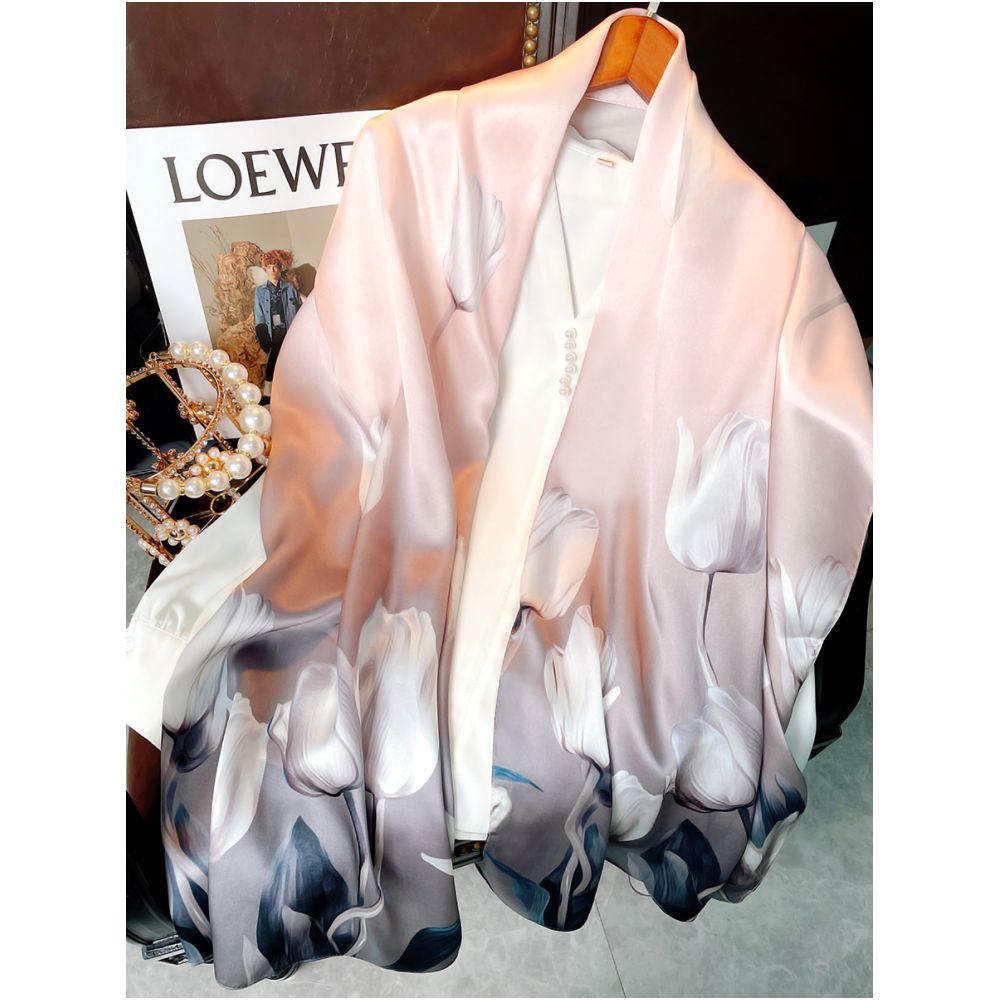 Silk scarf for women 2025 new 100 mulberry silk shawl outer scarf for mother and elders birthday gift image 0
