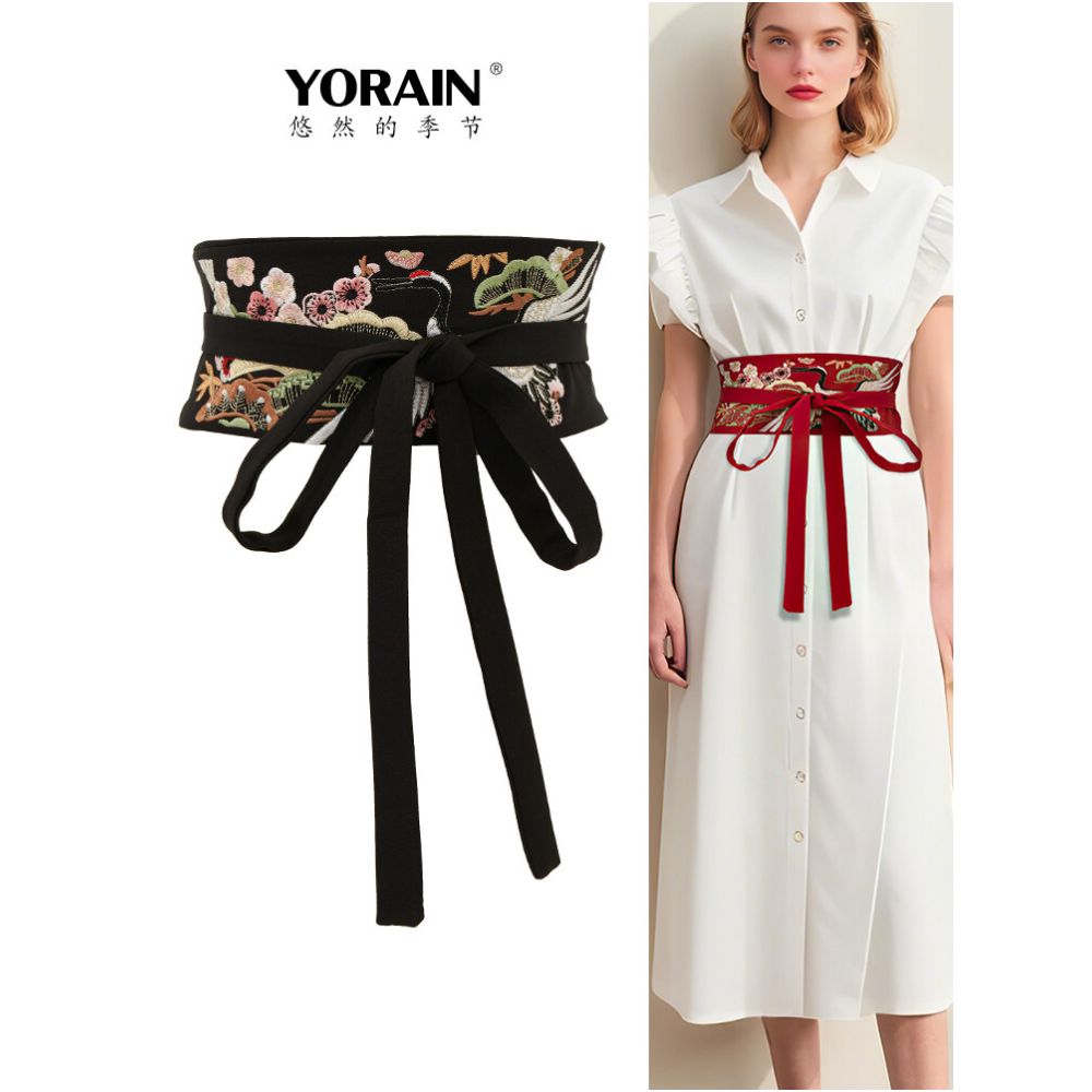 New Chinese style horse faced skirt dress with red embroidered Hanfu waistband women s skirt accessories palace retro Chinese style image 1