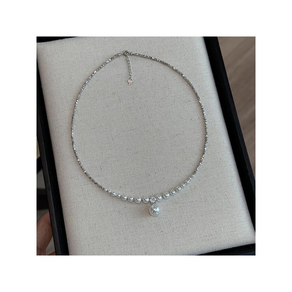 Sugar Fangjia Original Shijia Bright Pearl S925 Sterling Silver Gradient Necklace Niche Design High end Clavicle Chain image 10